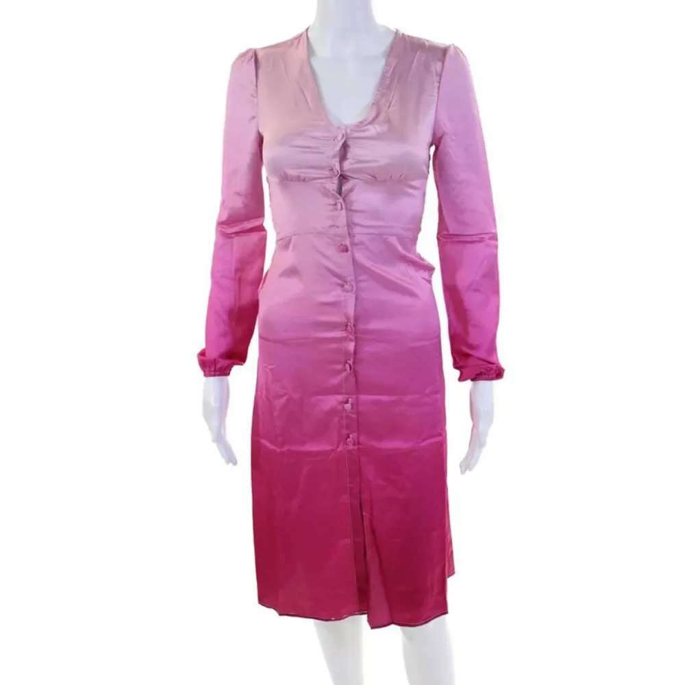 Z Supply Womens Sleeveless Ruffle Slip Casual Midi Dress Pink Size 0